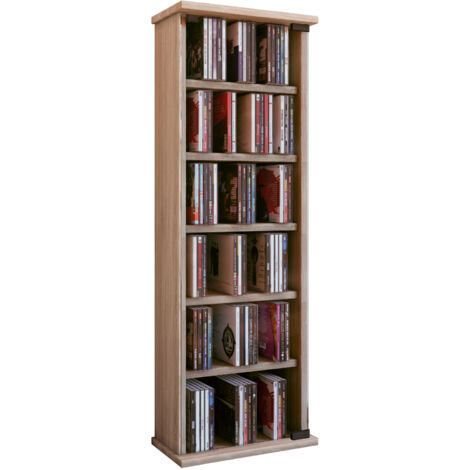 Holz CD DVD Stand Regal Vetro Glastür