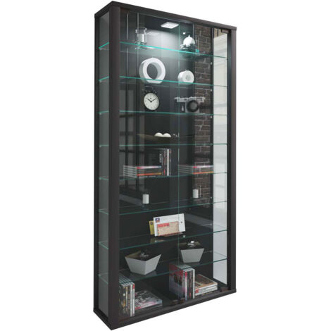 LumoMaxi Vitrinenschrank 2 Glastüren schwarz.