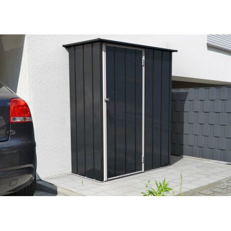 DURAMAX Metall-Gerätehaus Easy 1,5x0,6m Gerätehaus aus Metall in Anthrazitgrau, Geräteschrank mit 0,31 mm Wandstärke Gartenhaus