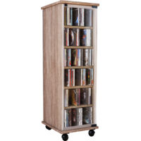 Holz CD DVD Stand Regal Valenza Glastür