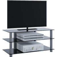 TV Möbel Fernseh Rack Alu Glas Netasa