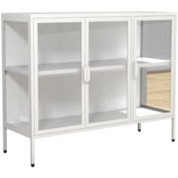 FlokaL Vitrinenschrank 3 Türen weiß.
