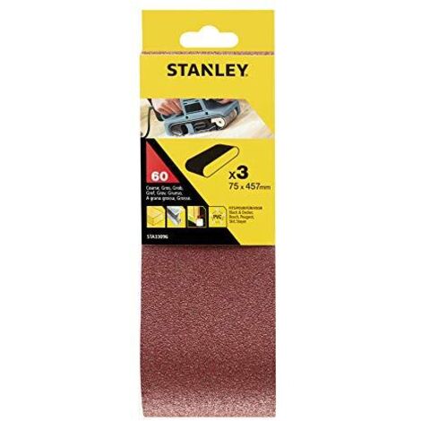 Nastro abrasivo Stanley grana 60 per levigatrici a nastro 75 x 457 mm 3 pezzi