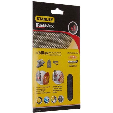 Stanley STA39102-XJ - 3 fogli di carta abrasiva grana 120