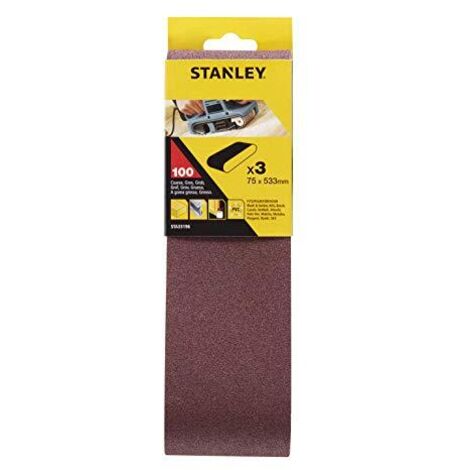 3 nastri abrasivi stanley 75x533 grana 100 - sta33196-xj