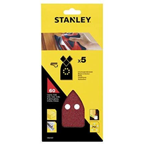 STANLEY 5 FOGLI  VELCRO ABRASIVI PER MULTILEVIGATRICE GRANA 60