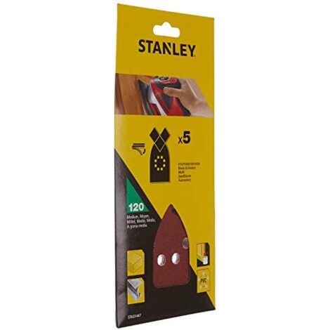 STANLEY - 5 FOGLI VELCRO A PUNTA PER MULTILEVIGATRICI - GRANA 120