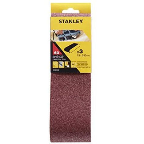 Stanley 3 nastri abrasivi 75x533 grana 60 sta33186-xj