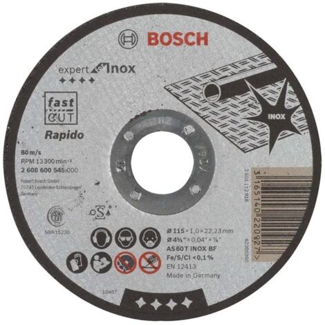 BOSCH - MOLA TAGLIO INOX 115x22,23x1 DIRITTA