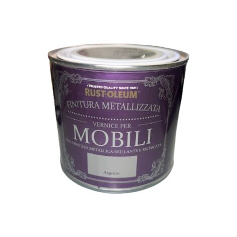RUST-OLEUM VERNICE LEGNO CHALKYMETALLIZZATA COLORE ARGENTO 0,5L (1/2)