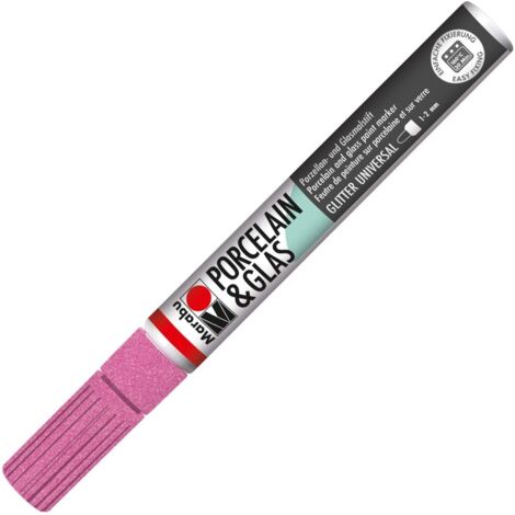 MARABU - PENNARELLO PER PORCELLANA E VETRO 1-2MM GLITTER ROSA 533 (1/3)