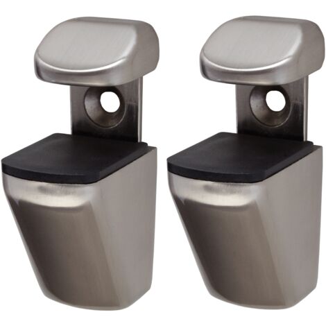 DURALINE - REGGIMENSOLA PER VETRO MINICLIP CON BRETELLE 4-24MM - MAX 20CM - MAX 25KG - NICHEL SPAZZOLATO (1/3)