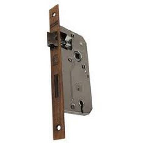 AGB - SERRATURA DA INFILARE PER PORTE INTERNE (B11) PATENT PICCOLA D70 F20 E45 CON BORDI TONDI - BRONZATA