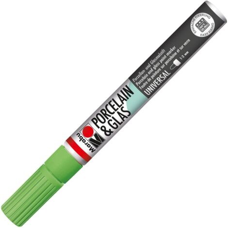 MARABU - PENNARELLO PER PORCELLANA E VETRO 1-2MM VERDE MELA 158 (1/3)
