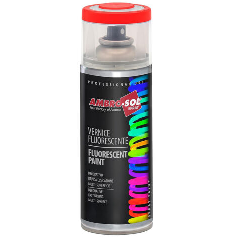 Smalto spray Vernice effetto fluorescente 400 ml Ambrosol Rosso (1/4)
