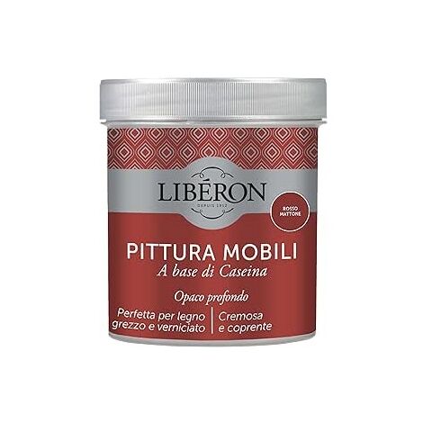 LIBERON - PITTURA MOBILI A BASE DI CASEINAOPACO PROFONDO ROSSO MATTONE 500ML (1/3)