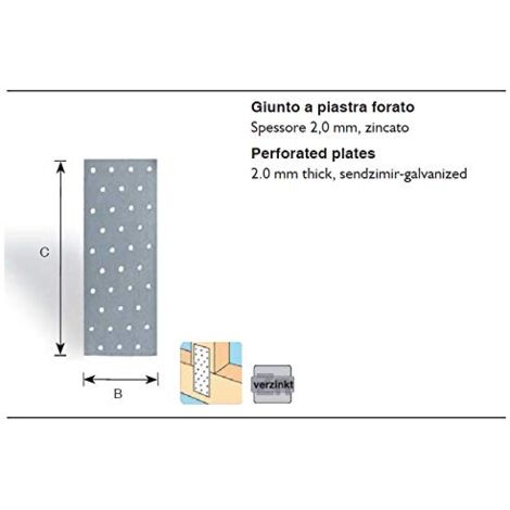 MASIDEF-CONNEX - 1 GIUNTO A PIASTRA FORATA ZINCATO MM2 40X120MM