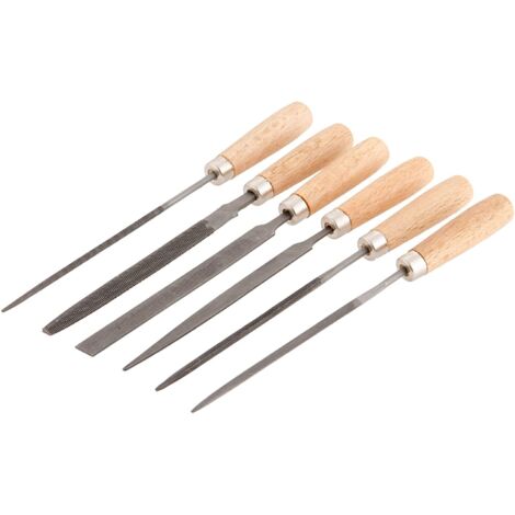SUKI - 6 PEZZI - SET 6 LIME PER FERRO 6x100MM CON MANICO IN LEGNO RESISTENTE