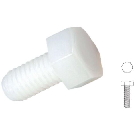 LEVINE Bulloni E Dadi, 10/20/100 Pezzi Viti A Testa Esagonale In Nylon Bianco M3 - Foto 6