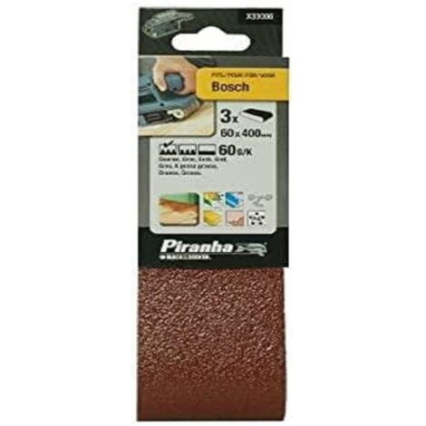 PIRANHA - NASTRO ABRASIVO 60X400MM GRANA60 3PZ