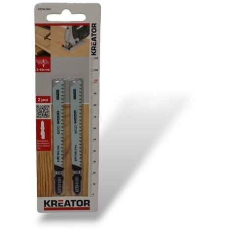 Lama per seghetto alternativo in legno a forma di T HSC Eco - 2 pezzi Kreator (1/2)