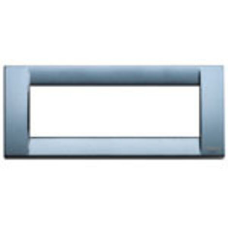 Placca VIMAR IDEA 6 Moduli In Metallo Pressofuso, Cromo Nero, 12x8.2x0.89 Cm, Per Impianti Elettrici Classici E Smart