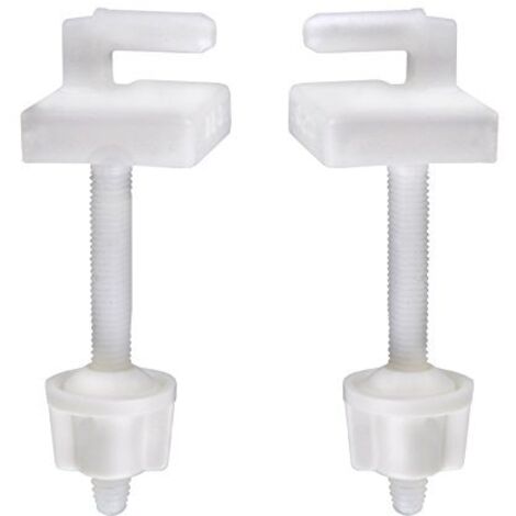 2 PEZZI - COPPIA DI CERNIERE DI FISSAGGIO PER SEDILE WC CON SUPPORTO - COLORE TRASPARENTE (1/3)