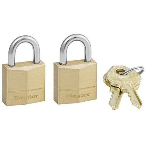 MASTER LOCK - 2 LUCCHETTI IN OTTONE MASSICCIO - ARCO ACCIAIO 20x11x3MM