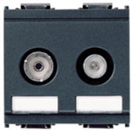VIMAR SWERIE IDEA PRESA COASSIALE PASSANTE 2 USCITE IEC 169-2 ATTUAZIONE DI DERIVAZIONE 10 DB GRIGA 2MODULI (1/2)