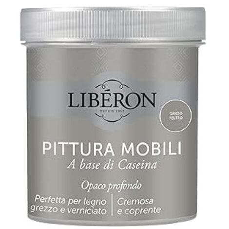 LIBERON - PITTURA MOBILI A BASE DI CASEINAOPACO PROFONDO GRIGIO FELTRO 500ML (1/3)