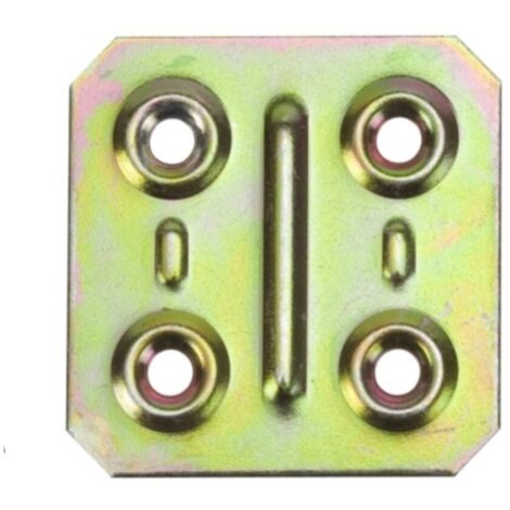 4 PEZZI - PIASTRINE NERVATE FORATE PER GIUNZIONE MOBILI 40x40MM - IN ACCIAIO TROPICALIZZATO - ANGOLI TAGLIATI