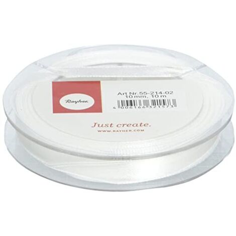 RAYHER - NASTRO DI RASO COLORE BIANCO -Ø10MM x 10MT (1/4)