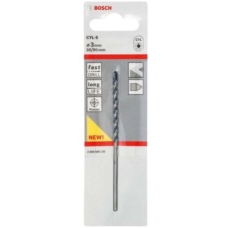 BOSCH - PUNTA PER TRAPANO PER CALCESTRUZZO CYL-5, - 3MM (1/4)