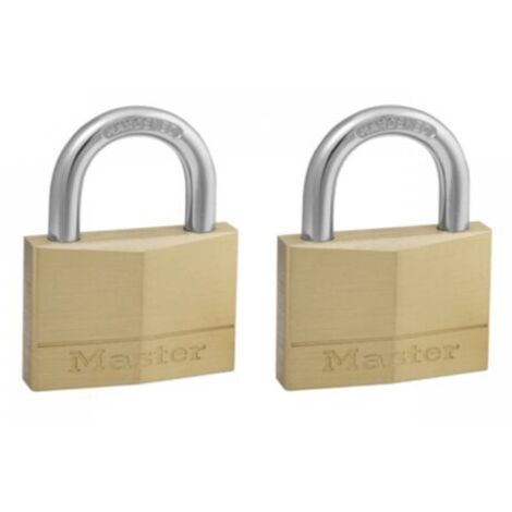 MASTER LOCK - 2 LUCCHETTI IN OTTONE MASSICCIO - ARCO ACCIAIO CEMENTATO - 50x25x7 MM