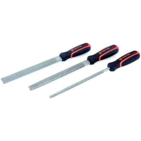 TACTIX - 3 PEZZI - SET 3 RASPE PER LEGNO200MM - PIATTA/TONDA/SEMITONDA