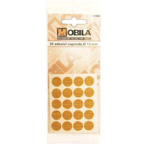 20 PEZZI - ADESIVI COPRIVITE Ø13MM - COLORE LEGNO DI NOCE (1/2)
