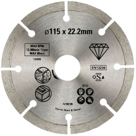 Stanley disco diamantato 115x22,2mm cemento sta38102-xj (1/2)