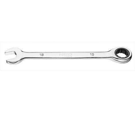 NEO TOOLS - CHIAVE COMBINATA A CRICCHETTO 15MM - IN ACCIAIO CROMO VANADIO (1/3)