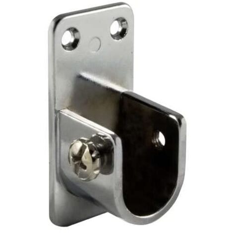 MOBILA - 2PZ SUPPORTI CROMATI LATERALI PER TUBO 30x15MM