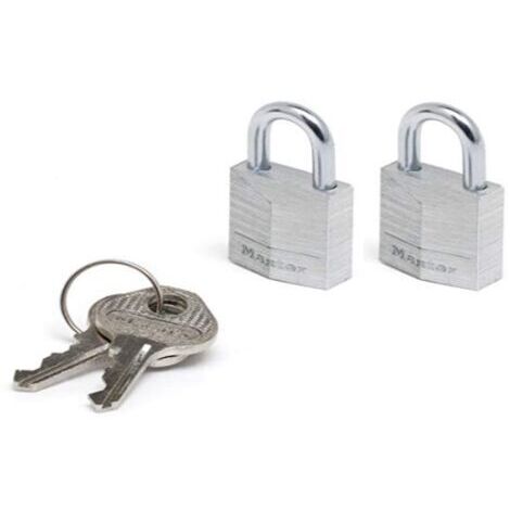 MASTER LOCK - 2 LUCCHETTI IN ALLUMINIO MASSICCIO - ARCO IN ACCIAIO - 20x11x3 MM (1/5)