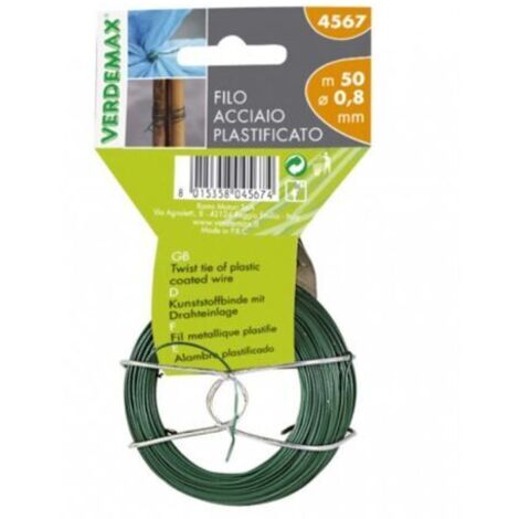 Filo tondo in Acciaio per Vasi e Giardino Plastificato 50m Ø mm 0,8 Verdemax (1/5)