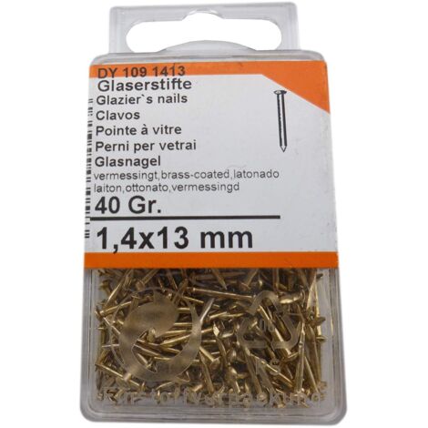CONNEX- BLISTER 40gr DI CHIODI VETRAI OTTONATI 1,4x13mm (1/2)