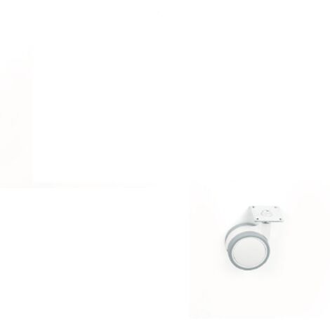 SACAR - RUOTA ANTITRACCIA PARQUET IN PLASTICA/METALLO BIANCO/GRIGIO DIAMETRO 60MM CON PIASTRA 42x42 MM (1/2)