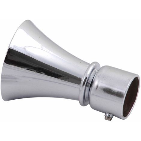 SWISH - TERMINALE/POMOLO PER BASTONI TENDE IN ACCIAIO CROMATO TROMBA D.20 MM (1/5)