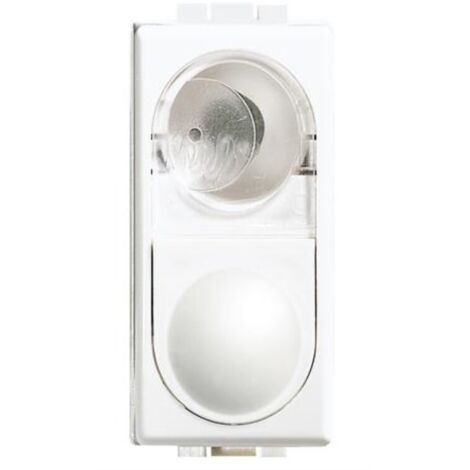 BTICINO LUNA - PORTALAMPADA SPIA CON DIFFUSORE ROSSO - ILLUMINABILE CON LED - COLORE BIANCO