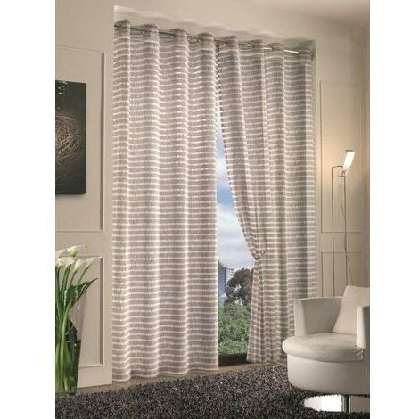 HOME COLLECTIONS - COPPIA TENDINE STRIPES 70X150  CM PIOMBO IN POLIESTERE (1/5)