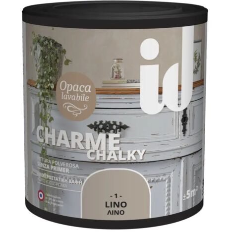 ID VERNICE OPACA E LAVABILE SENZA PRIMERCHARME COLORE LINO - 0.5 LT