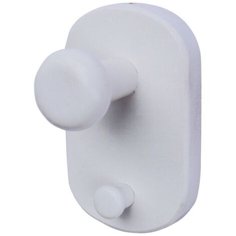 Home System R21469 Portabiti Appendiabiti in Legno a 1 Posizione, Bianco (1/2)