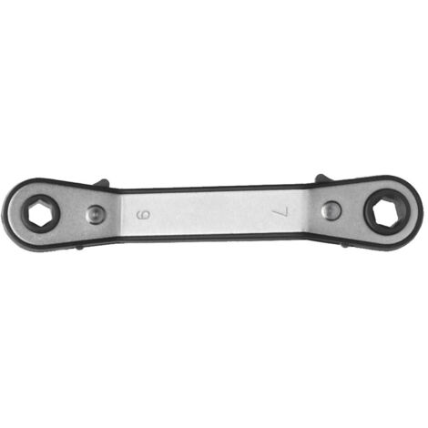 CHIAVE POLIGONALE A CRICCHETTO 8X9MM PIEGATA DOPPIA - IN ACCIAIO CROMO VANADIO (1/2)