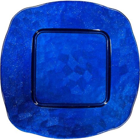 SOTTOPIATTO IN VETRO COLORATO BLU 30X30CM